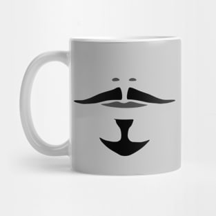 Gray and Black Aramis Musketeer Mustache and Goatee Mug